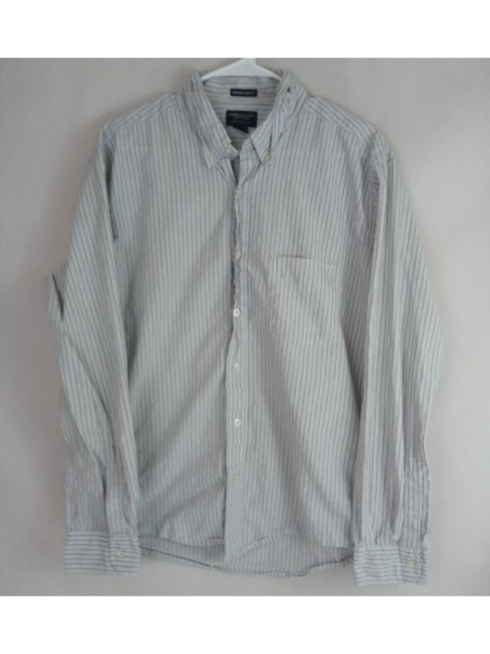 American Eagle Vintage Slim Fit Men's Striped Button Up Shirt Size Large
